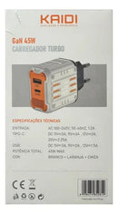 Carregador Turbo GaN-65W  KAIDI KD-693