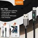 Cabo de dados e carregamento USB Kaidi KD-100