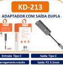 Adaptador USB-C para P2 Kaidi KD-213