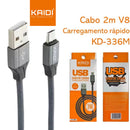 Cabo de Carregamento USB 2M Kaidi KD-336