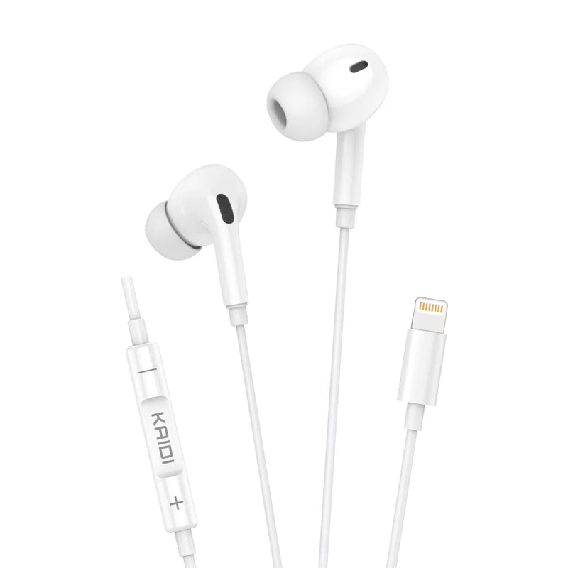 Fone de Ouvido com Fio Lightning Kaidi KD-735 - Caixa Fechada 400 Unidades