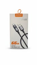Cabo de Carregamento Tipo-C para Tipo-C 66W Kaidi KD-101C
