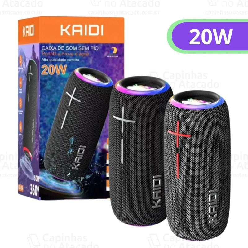 Caixa de som portátil E Prova d'água 20W Kaidi KD-850