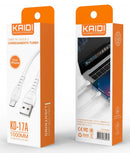 Cabo de Carregamento USB 1M Kaidi KD-17 - Cabo Lightning - Caixa Fechada 600 Unidades