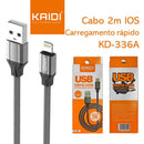 Cabo de Carregamento USB 2M Kaidi KD-336