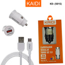 Carregador Veicular Turbo USB 3A Kaidi KD-501