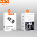 Carregador Veicular Turbo PD20W-QC18W  Kaidi KD-531