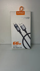 Cabo de Carregamento Tipo-C para Tipo-C 66W Kaidi KD-101C