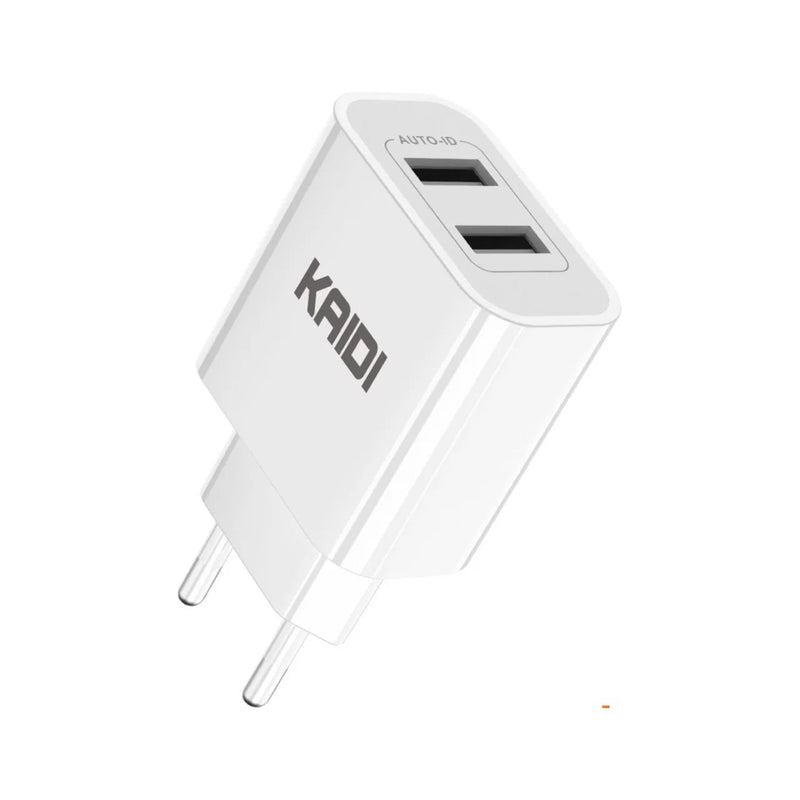 Carregador de Tomada 2 USB 2,4A Kaidi KD-109 - Cabo Micro USB - Caixa Fechada 200 Unidades