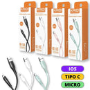 Cabo de Carregamento USB 1M Kaidi KD-16